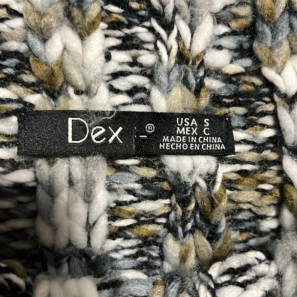 Dex Rib Marled Mock Neck Heavy Knit Popover Sweater Small - Picture 4 of 7